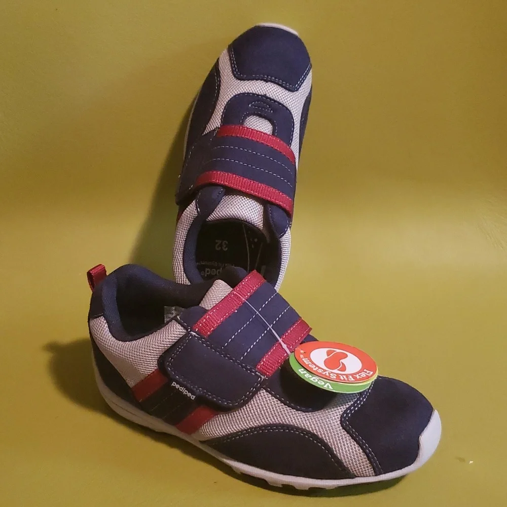 Pediped Adrian Navy Grey Washable Sneakers